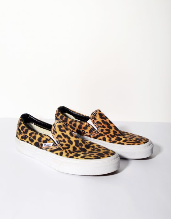 Vans Leopard Print Slip On Trainers | Brown women's classic shoes online