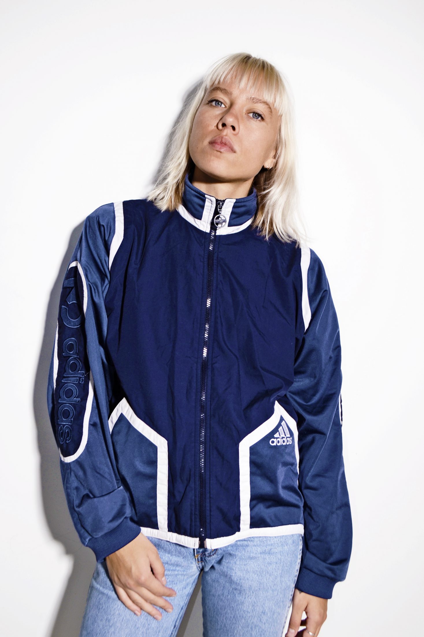 Adidas vintage track jacket blue | HOT MILK vintage clothing online Europe