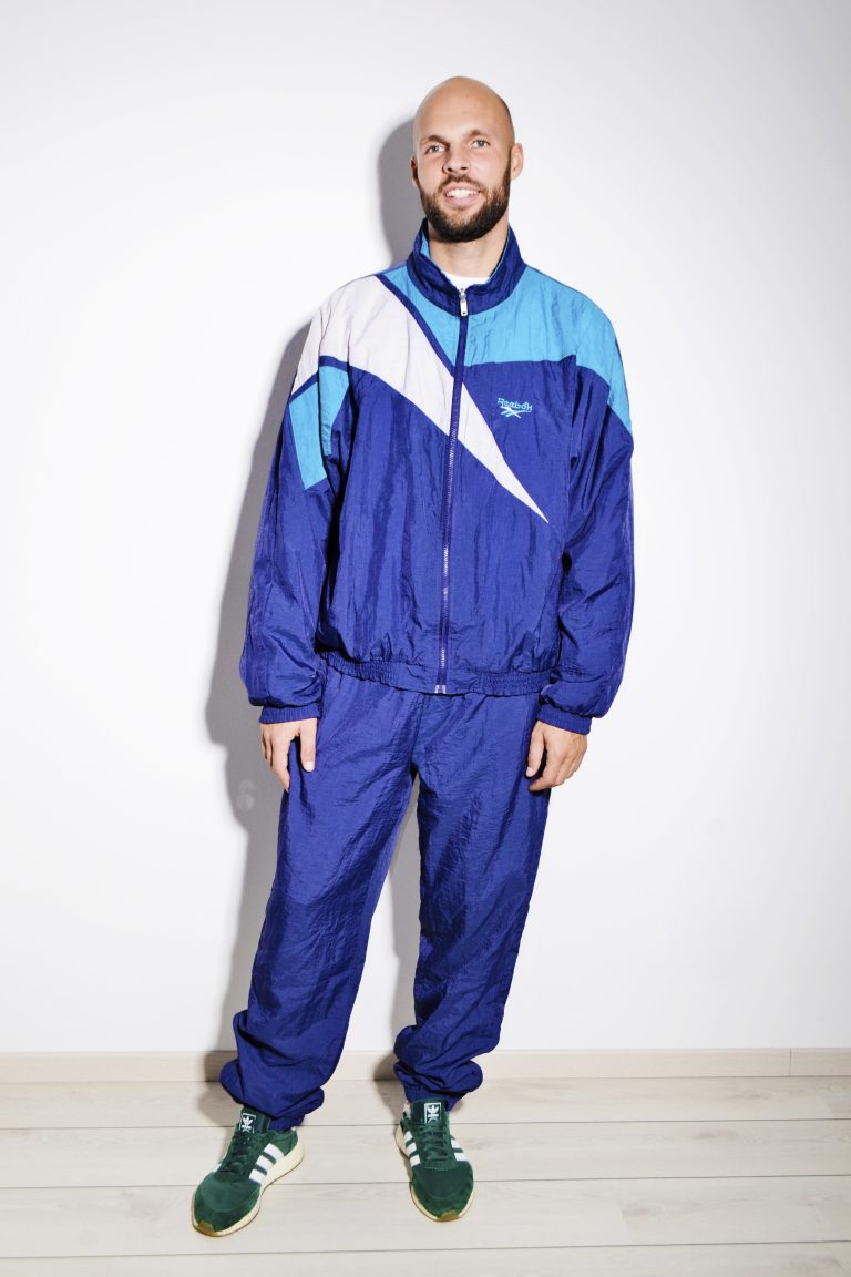REEBOK 80s blue festival shell suit. HOT MILK 90s vintage clothing online