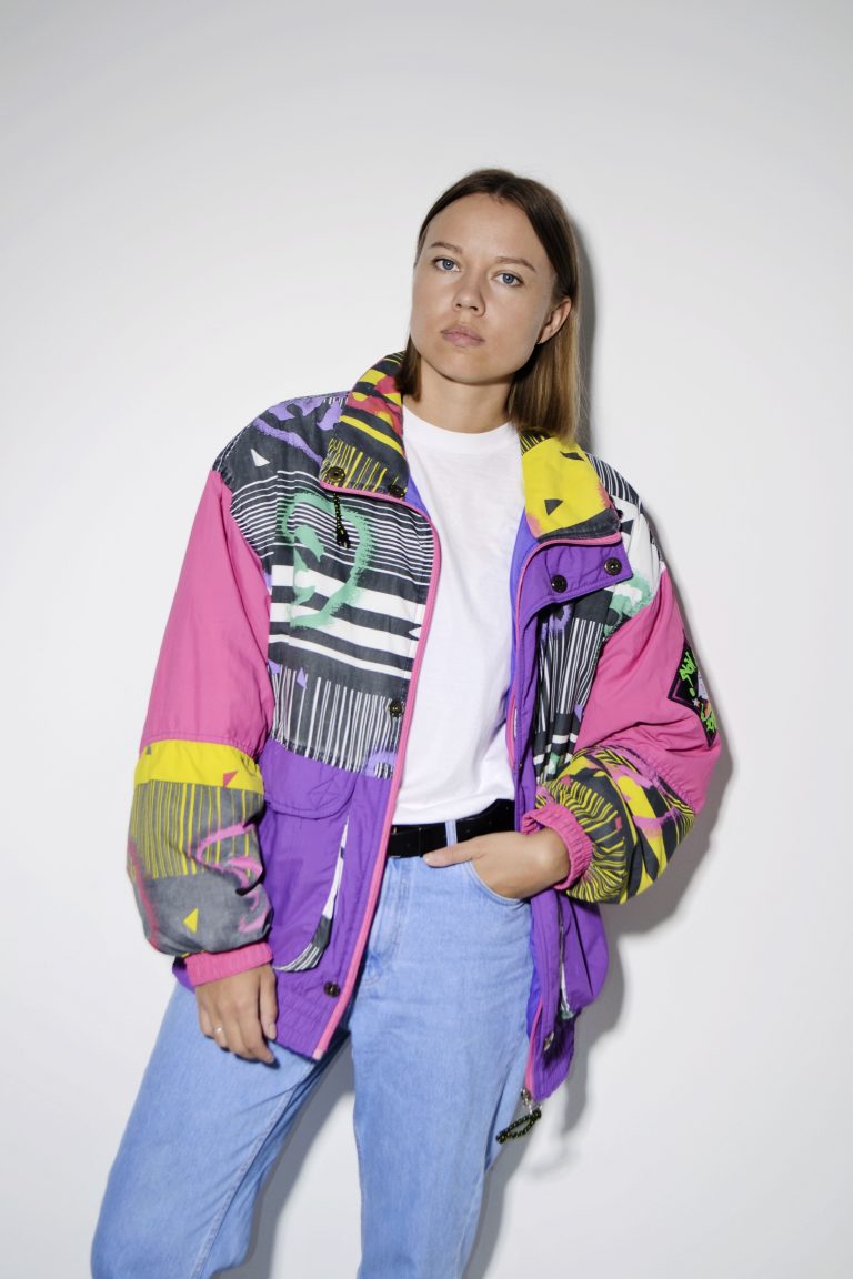 80s vintage retro ski jacket multi women | HOT MILK 80's vintage clothing