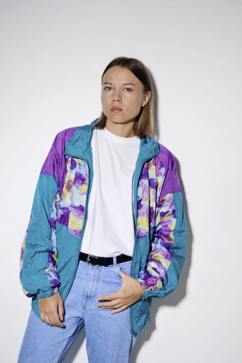 80s vintage multi color crazy shell jacket | HOT MILK 80's vintage clothing