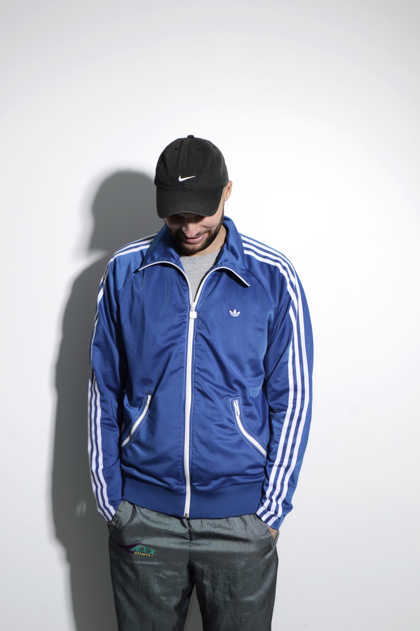 ADIDAS retro 70s style track jacket in blue