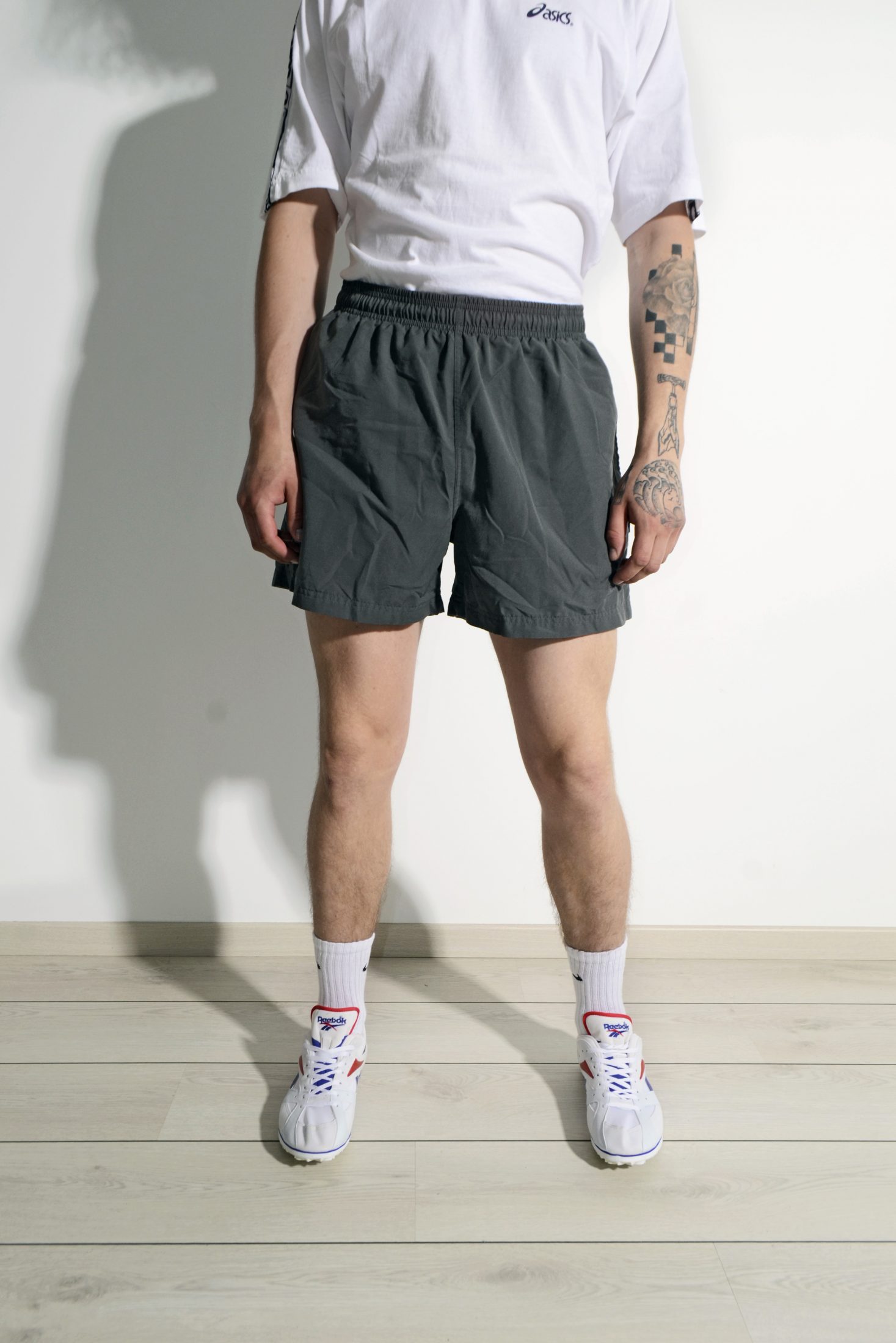 ADIDAS mens shorts grey | HOT MILK vintage clothing online