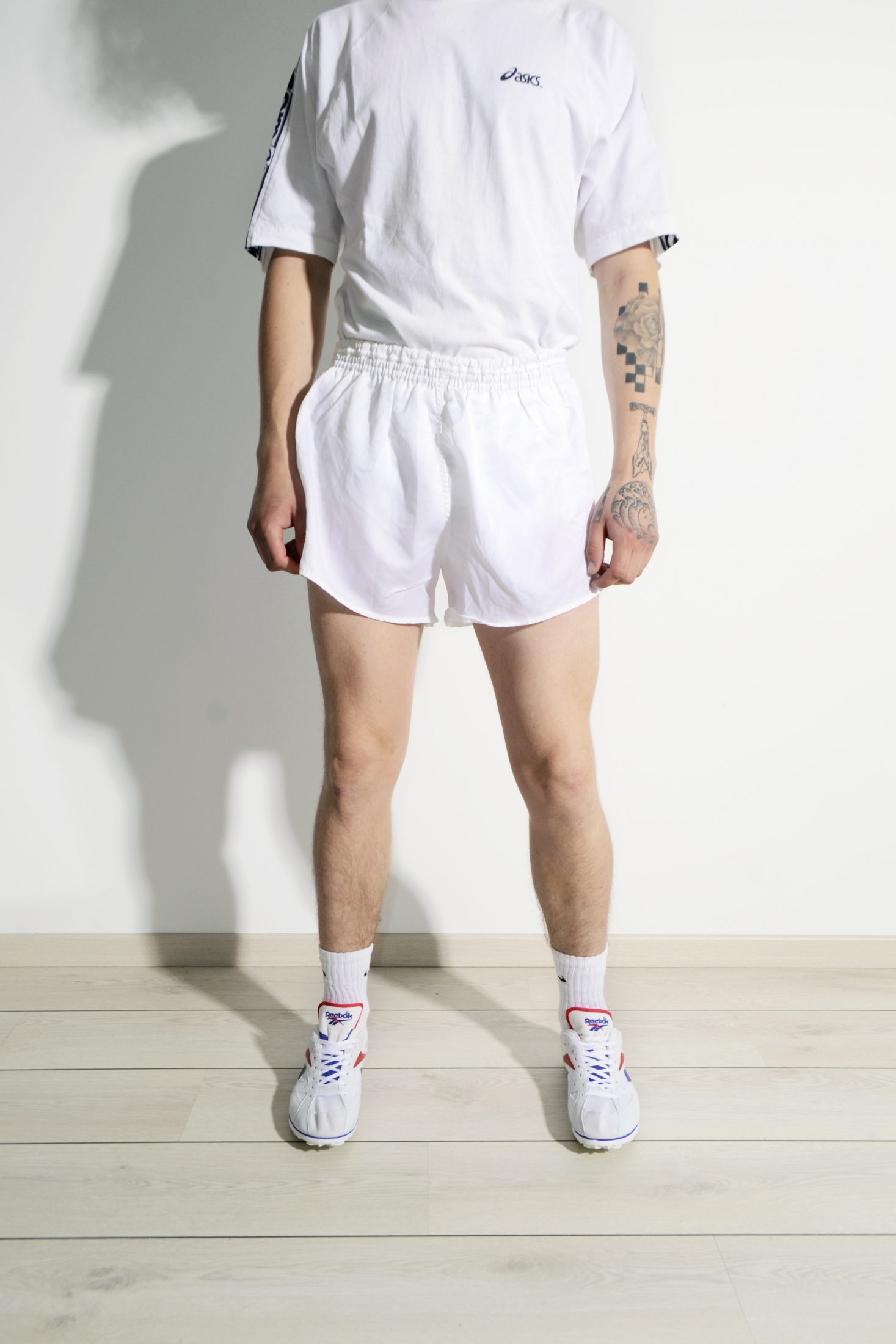 Retro white sport shorts for men | HOT MILK vintage clothing online