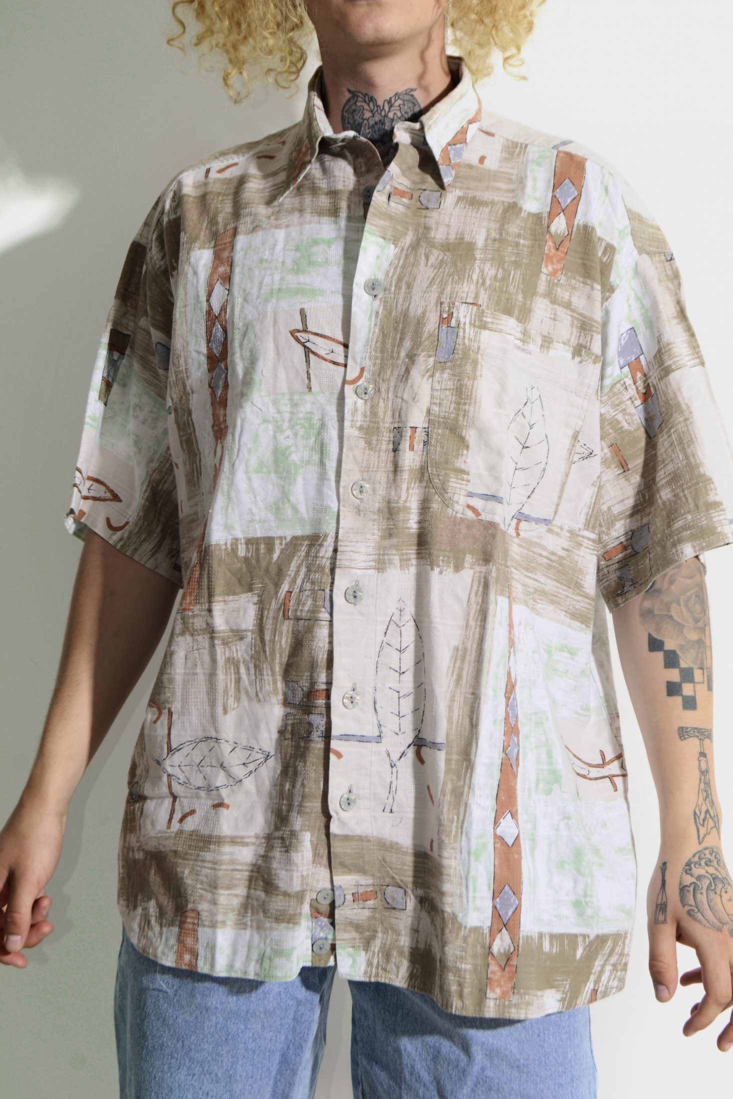 Retro pastel print shirt men | Vintage clothes online for men