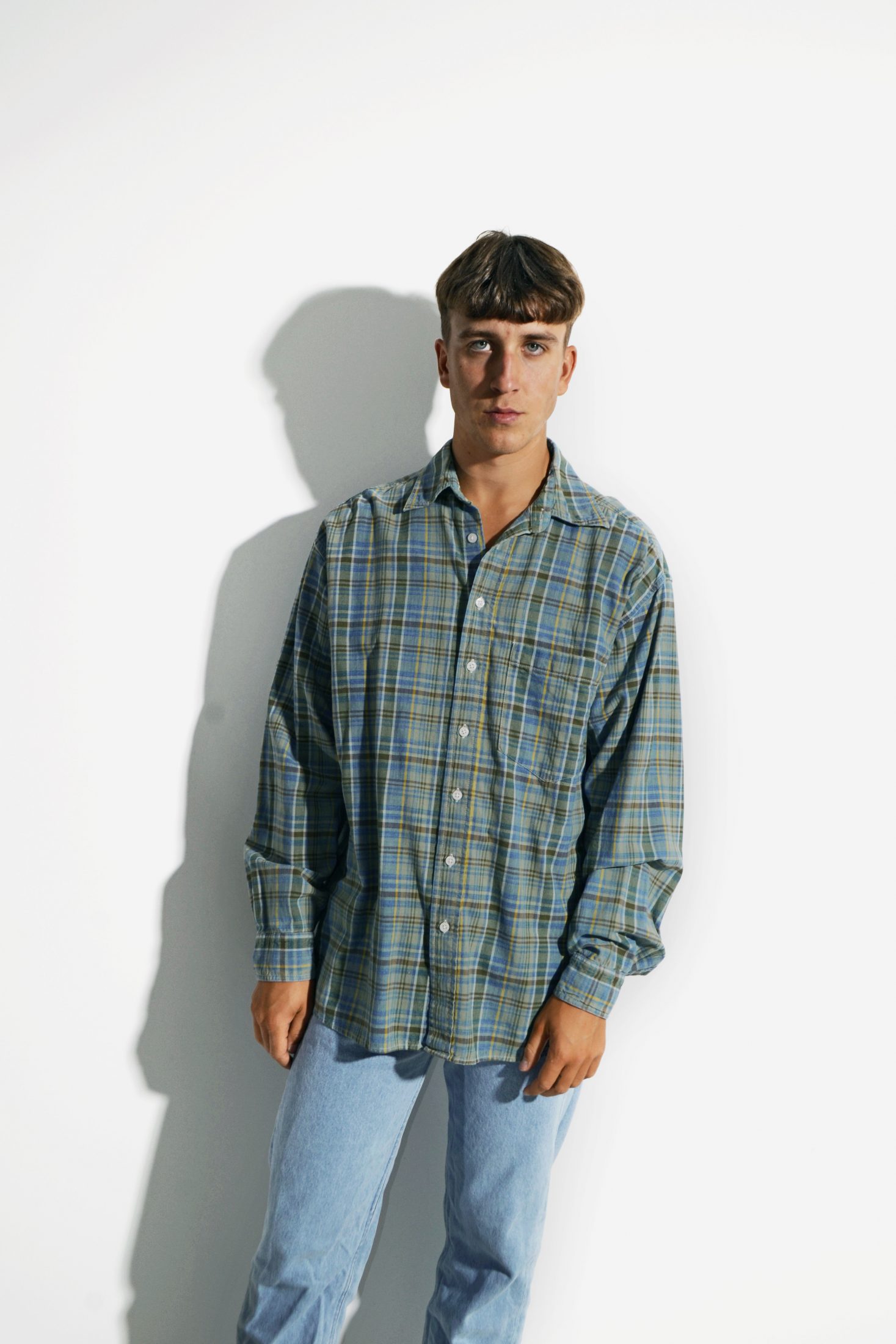 Retro plaid long shirt | Vintage clothes online for men
