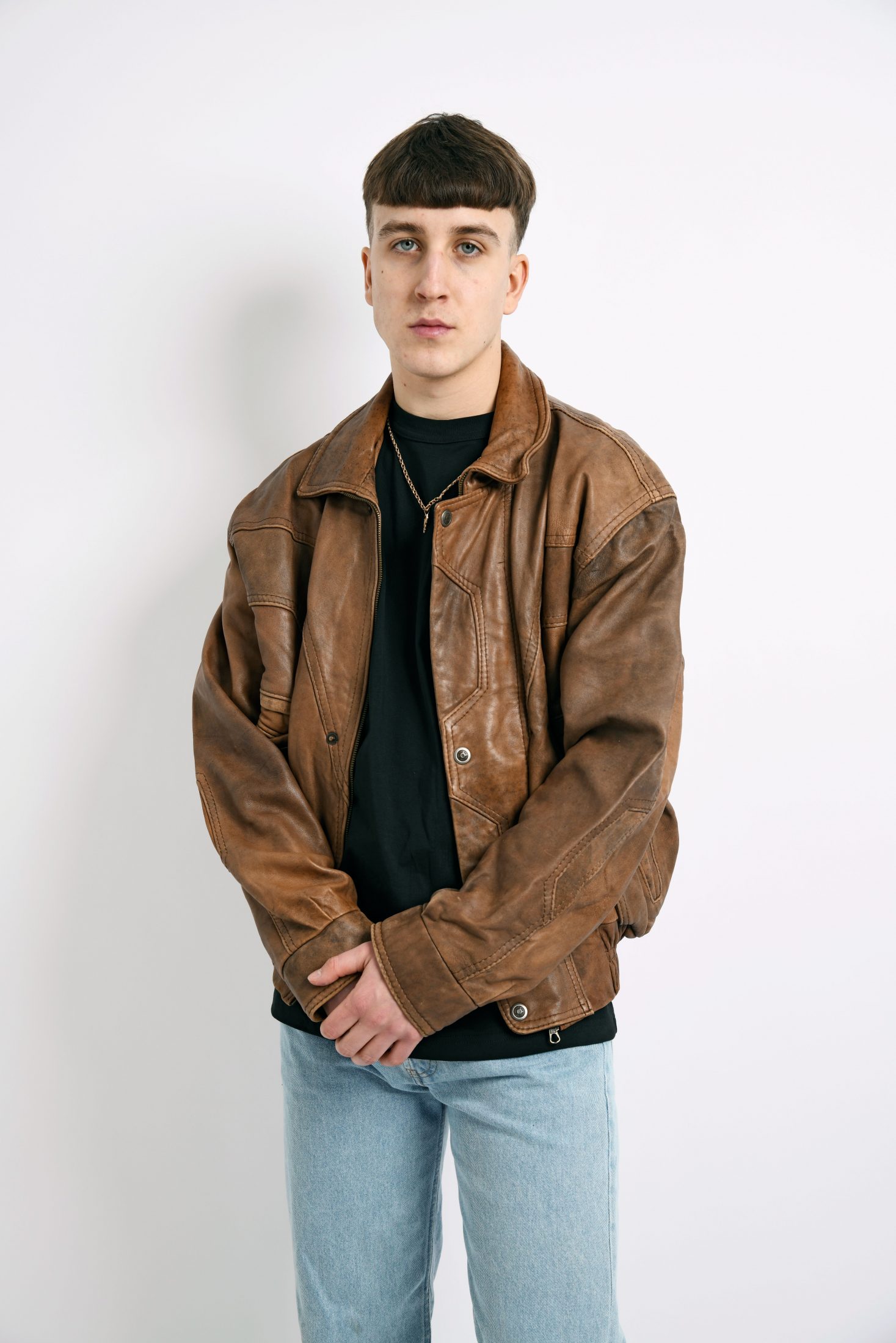 real leather biker jacket | Retro 90s fashion men | 80s outfit clothes