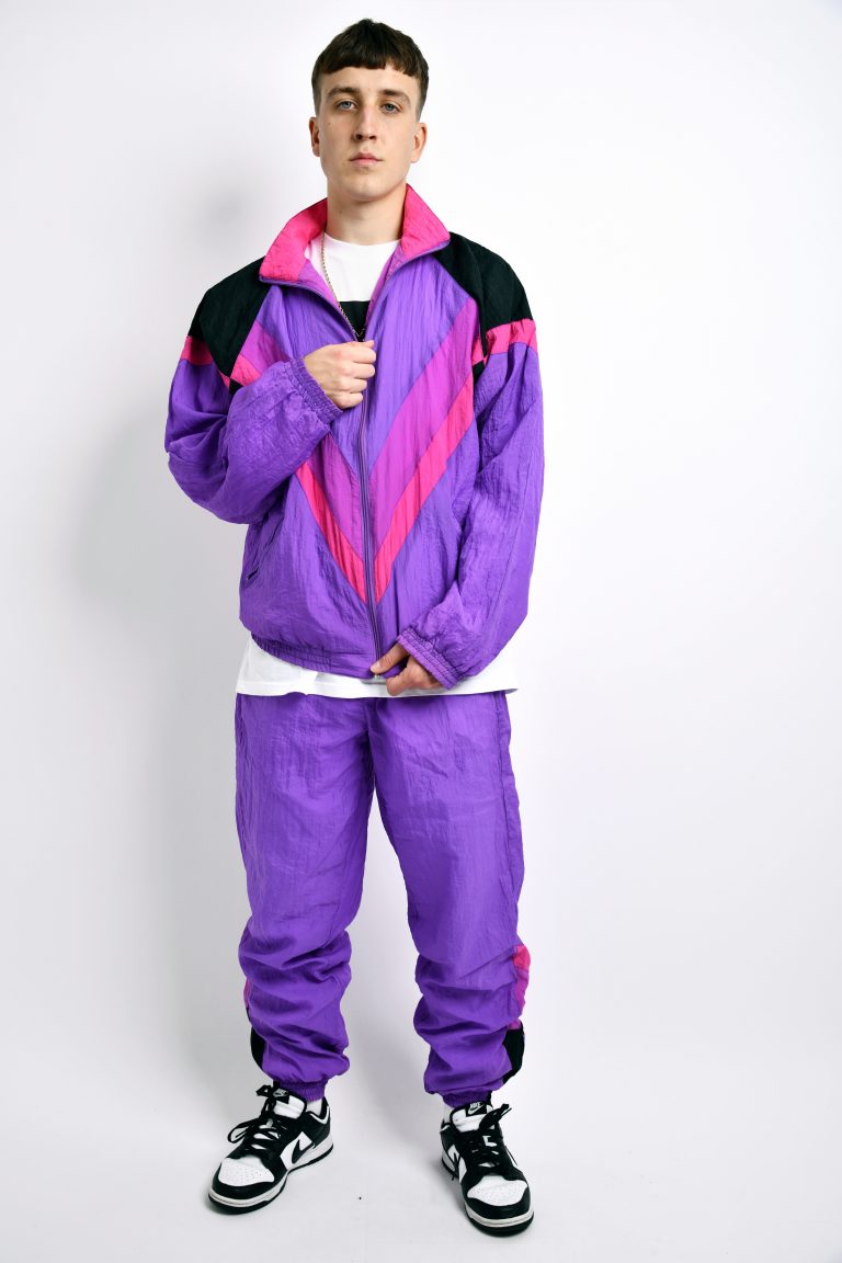 90s purple tracksuit set | Retro 90s sportswear vintage clothing