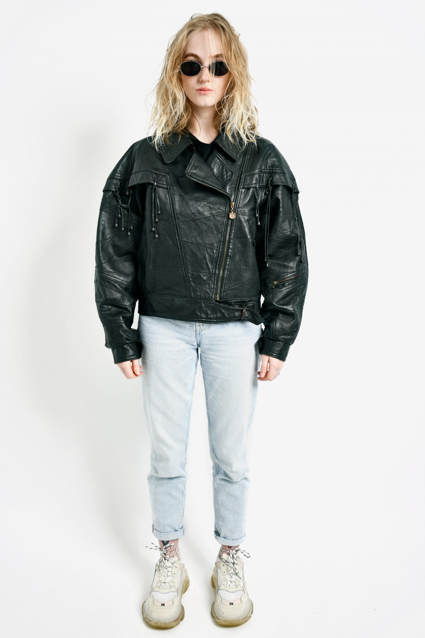 80s black leather jacket | Vintage clothes online for men