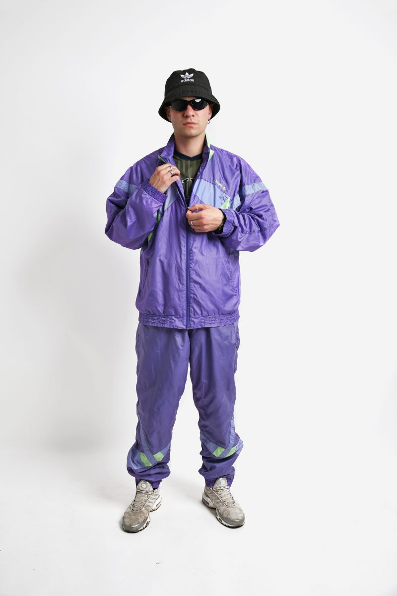 90s ADIDAS tracksuit purple men | Vintage 80er jahre retro trainingsanzug