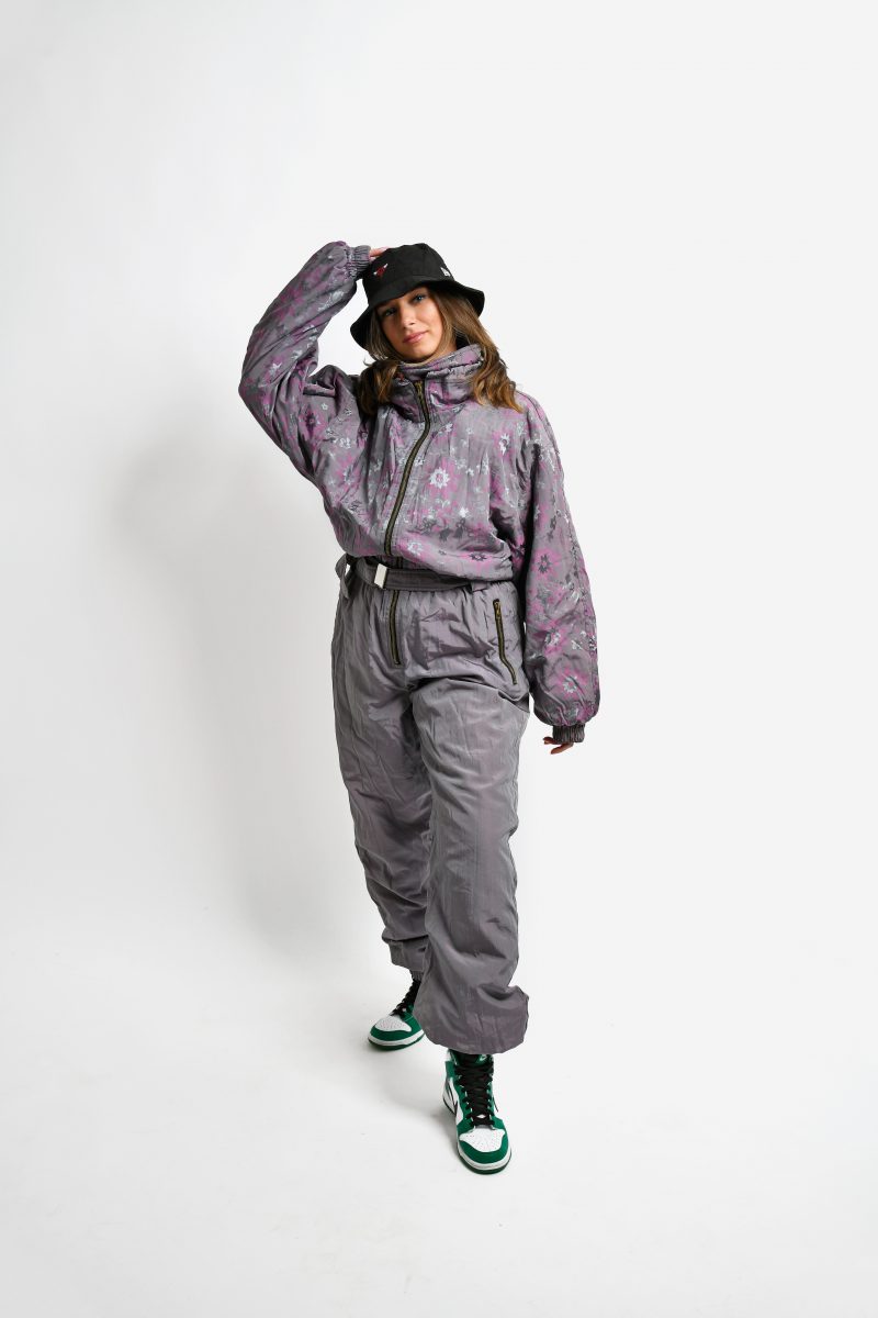 80s ski suit grey