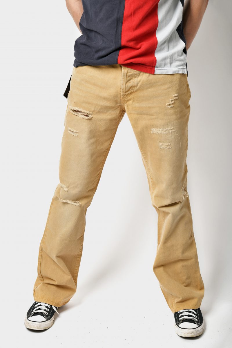 Y2K Just Cavalli distressed brown jeans
