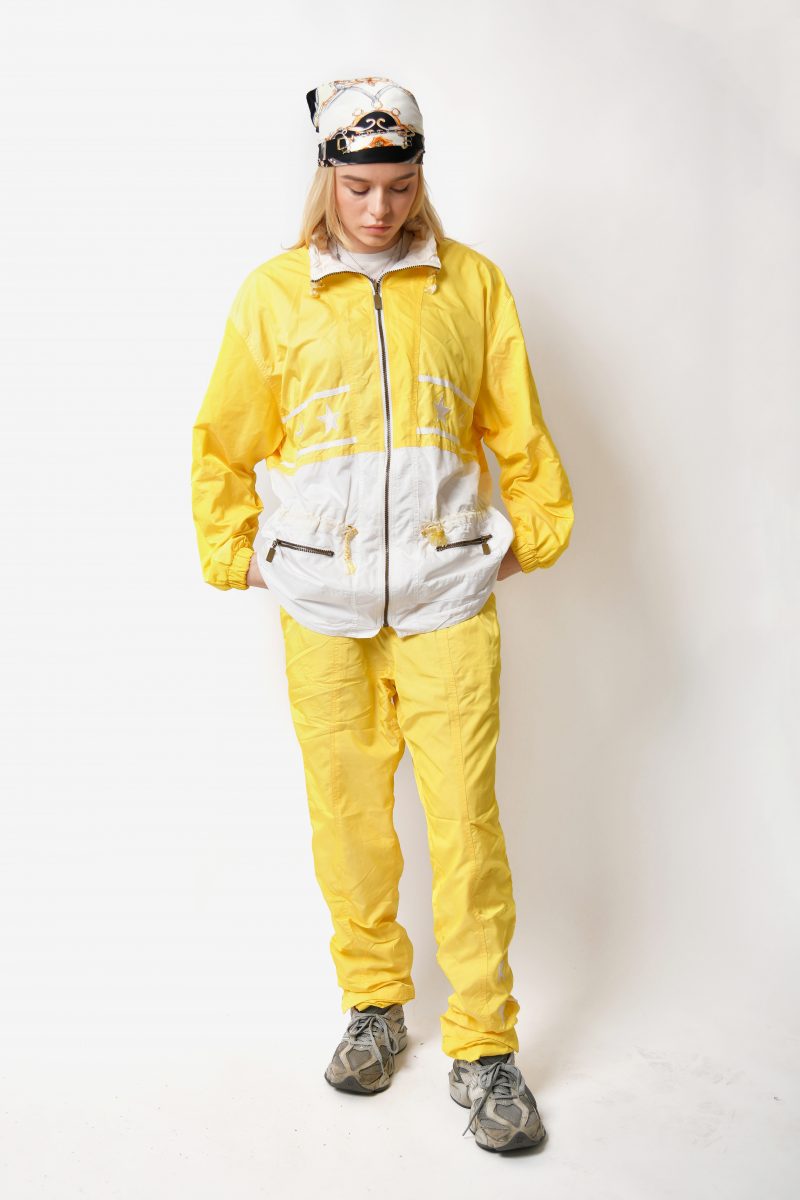 Vintage 80s tracksuit set yellow