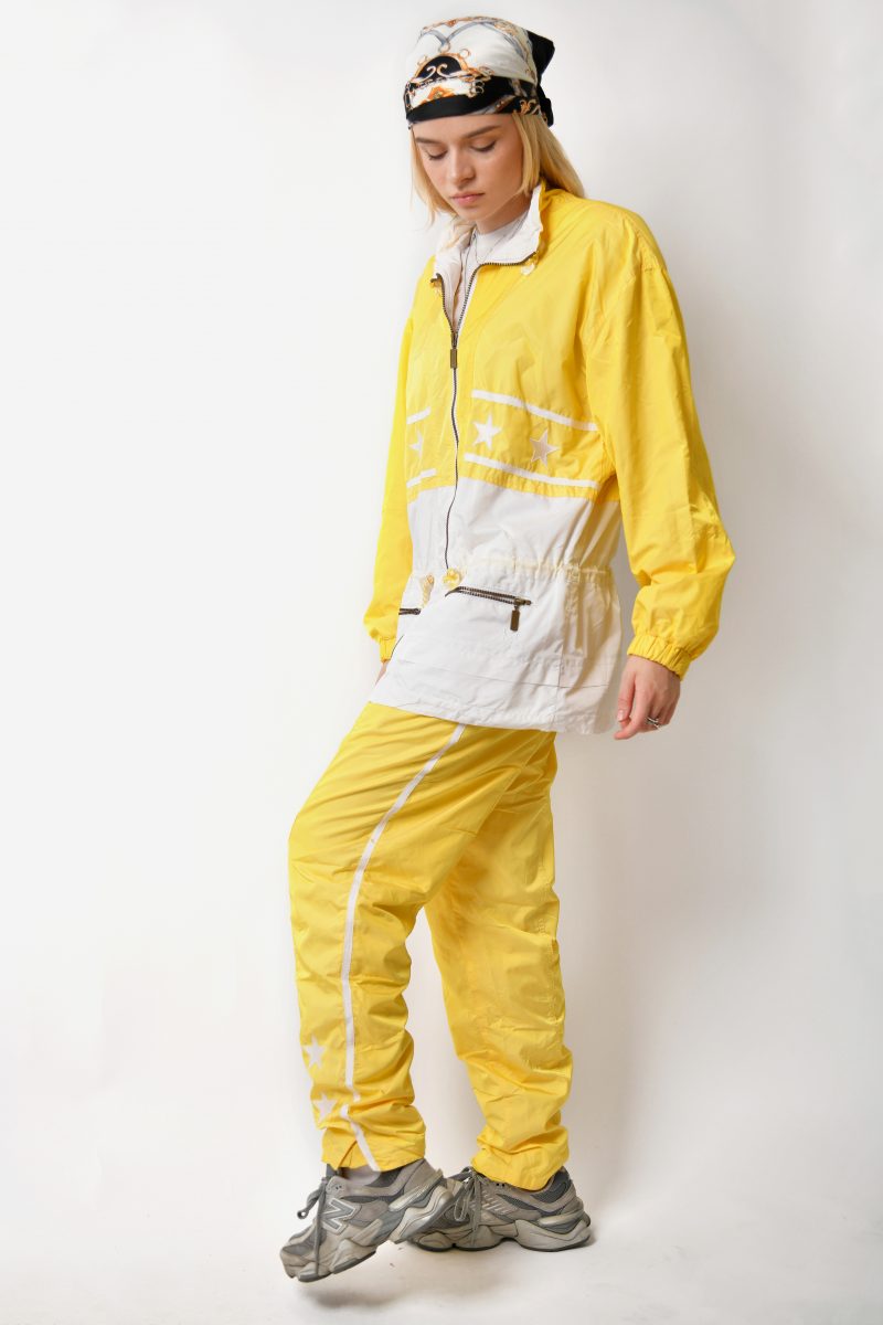 Vintage 80s tracksuit set yellow