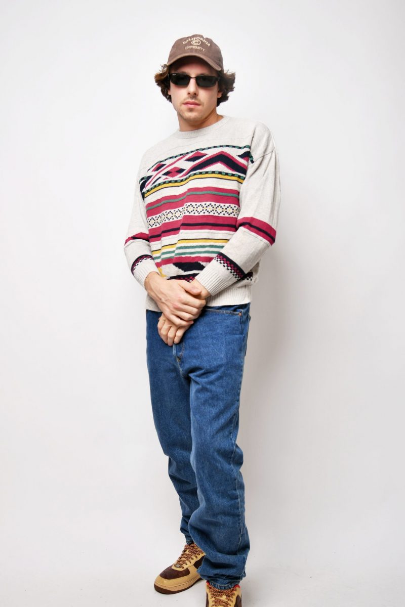 90s mens abstract sweater