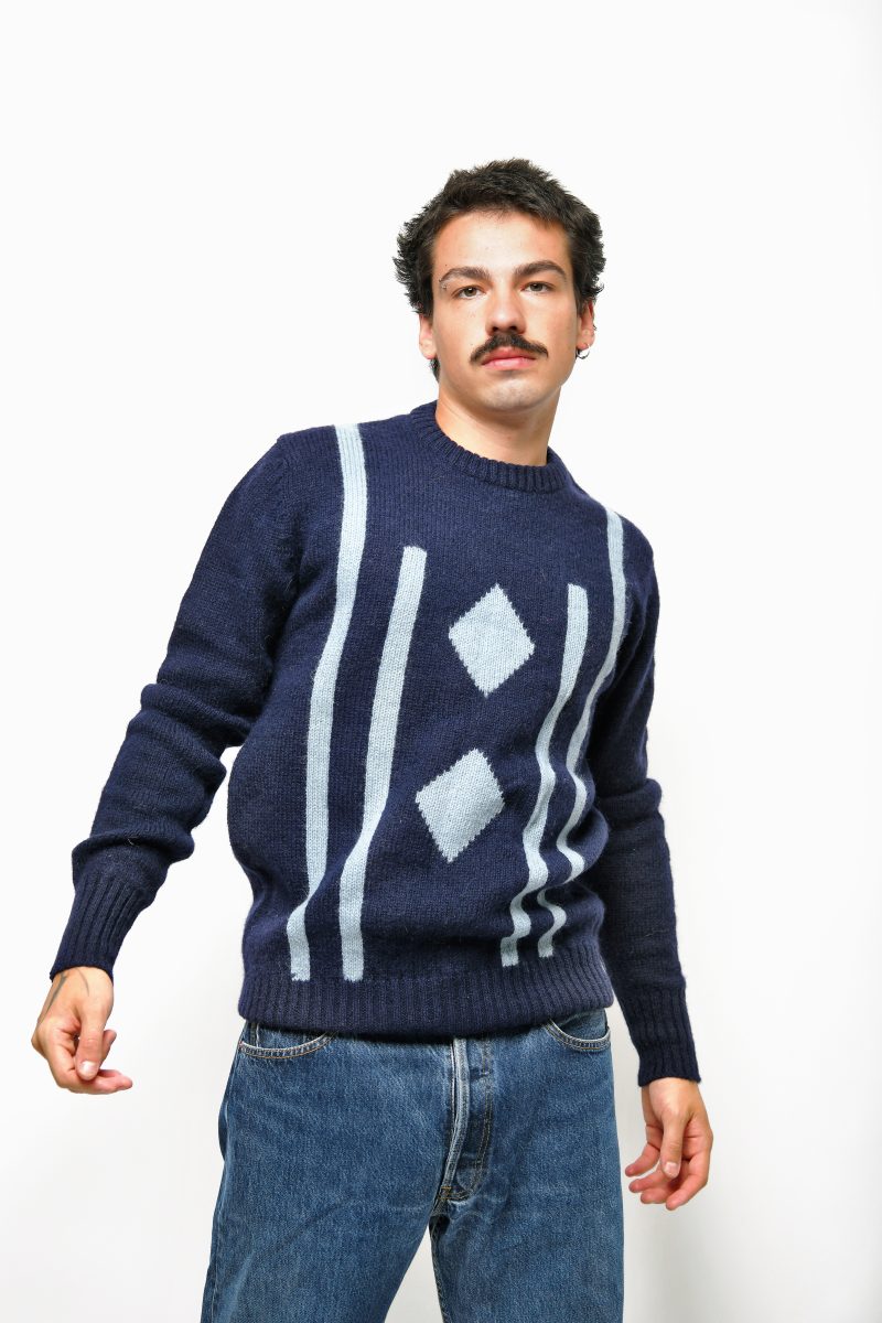 Retro wool sweater mens