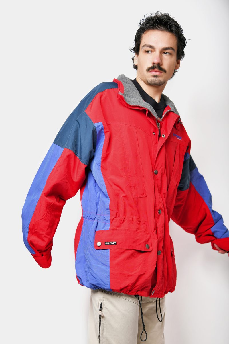 90s vintage parka red multi