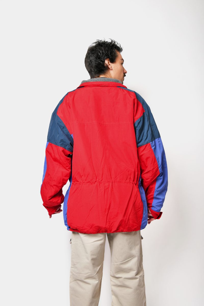 90s vintage parka red multi