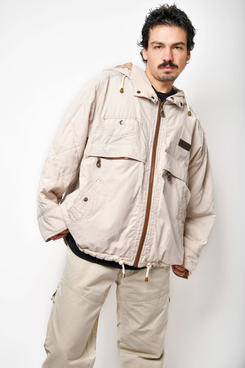 sport hooded jacket beige