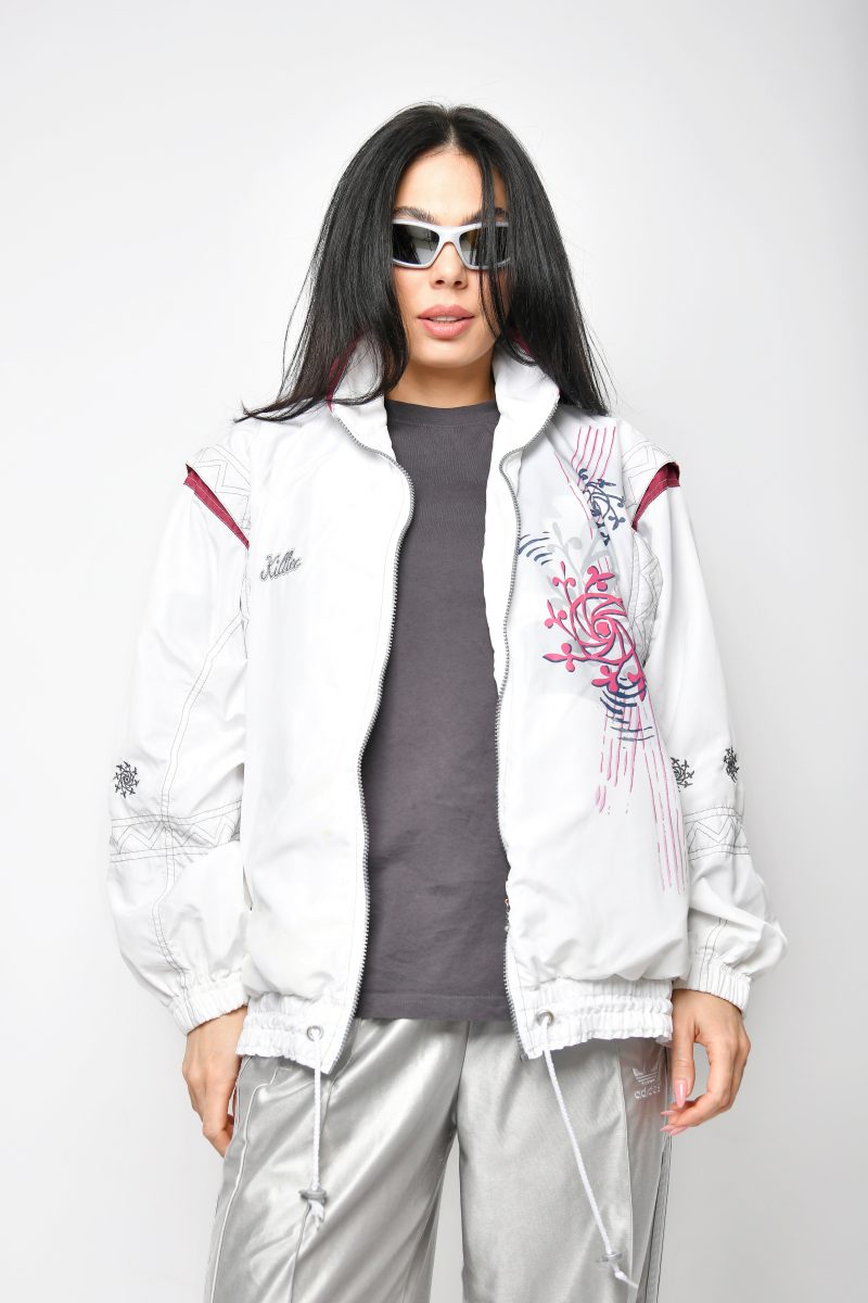 80s retro jacket white women's