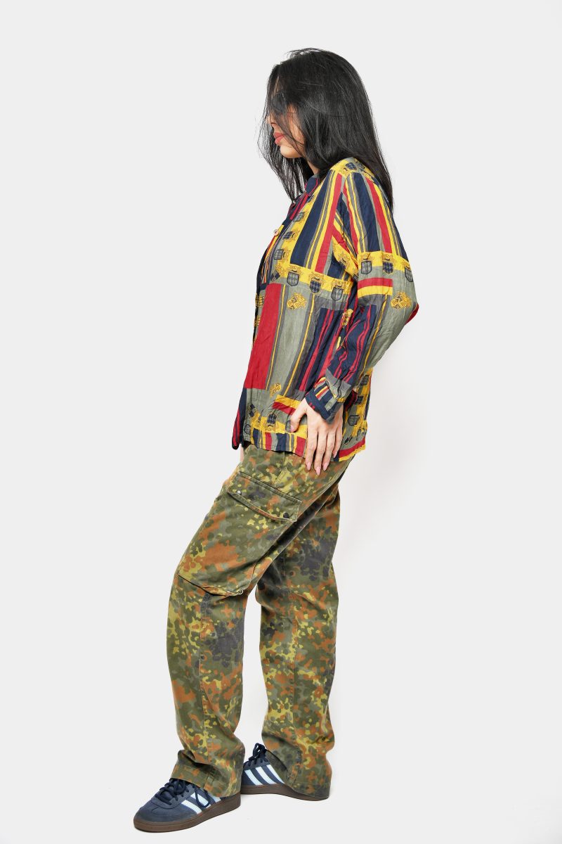 90s abstract patterned long sleeve shirt