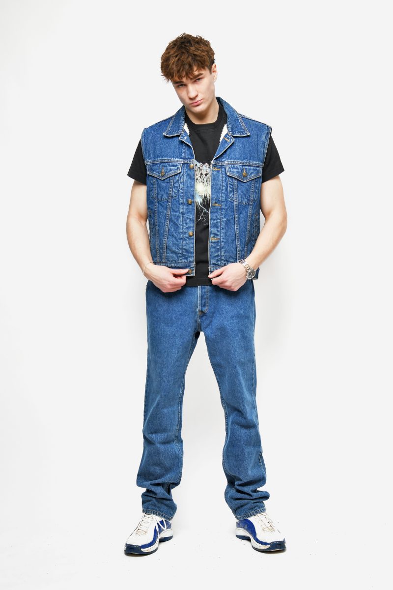 Vintage Sherpa-Denim-Weste