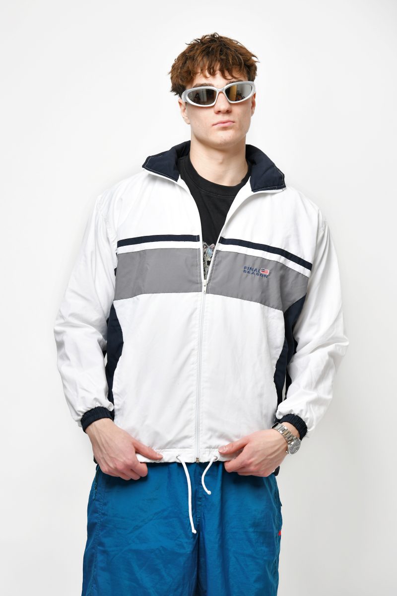 Vintage witte windbreakerjas