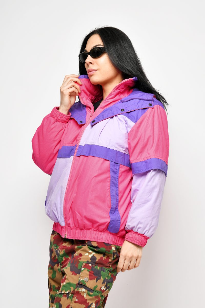 90s vintage winter jacket pink purple