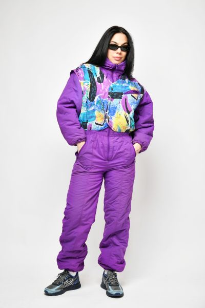 Traje de esquí morado 90s