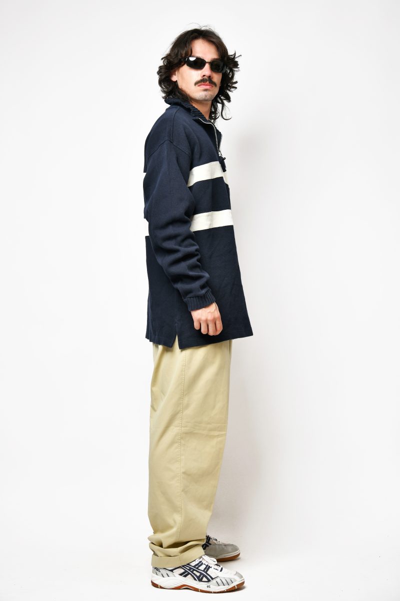 Vintage navy blue sweatshirt white striped