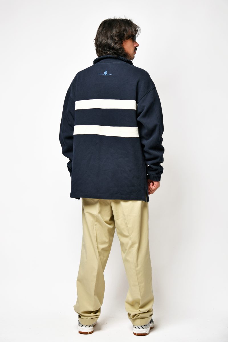 Vintage navy blue sweatshirt white striped